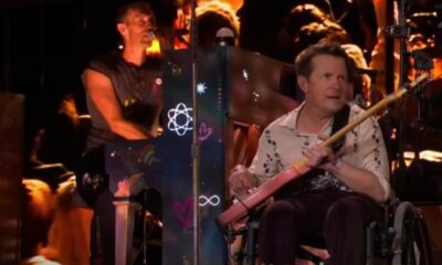 Michael J Fox sul palco con i Coldplay.